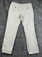Perry Ellis Mens Linen Blend Drawstring Pants 34x32 Beige Beach Resort Chino
