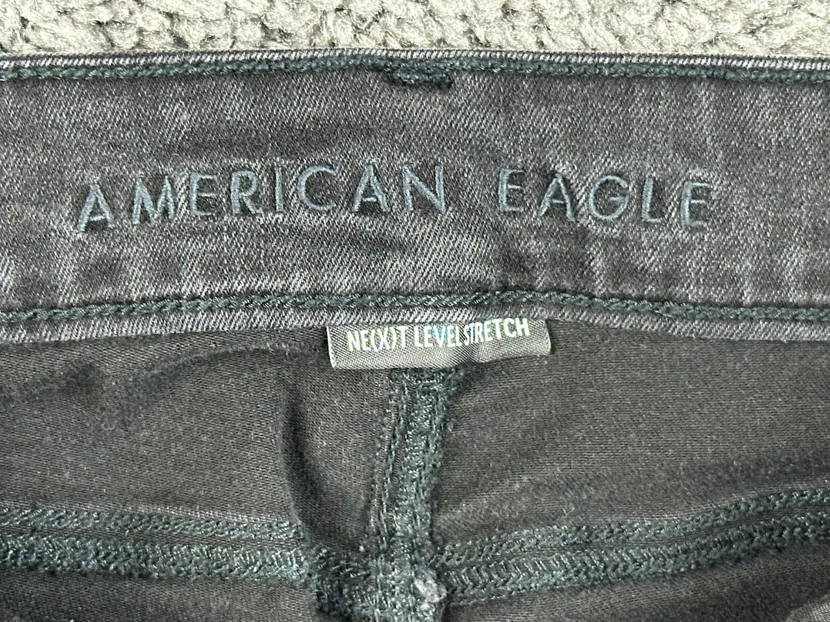 American Eagle Womens 10 Black Wash Ne(x)t Level Stretch Artist Flare Jeans