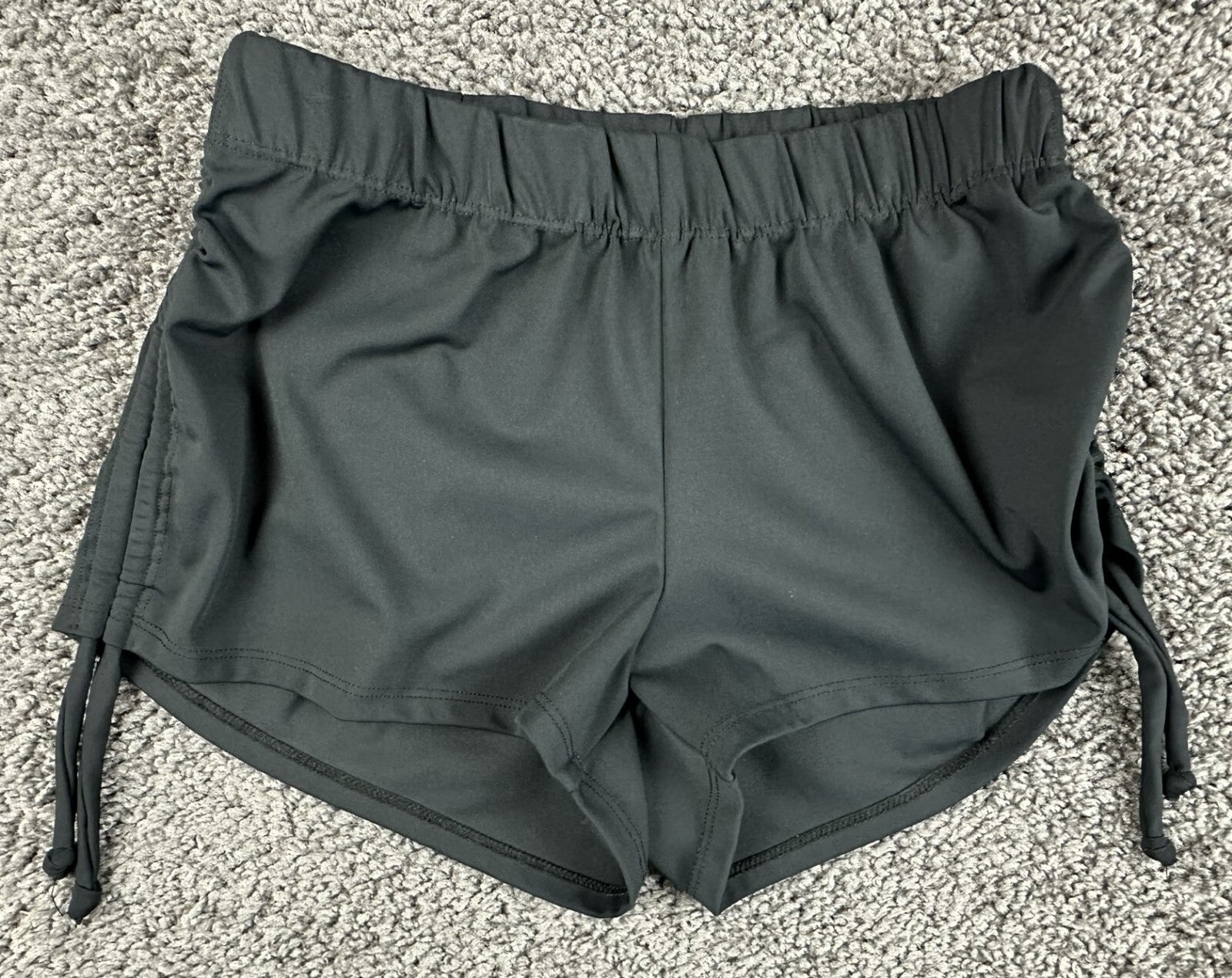Five Dancewear Black Side Cinch Shorts Adult Athletic Dance Activewear Size S