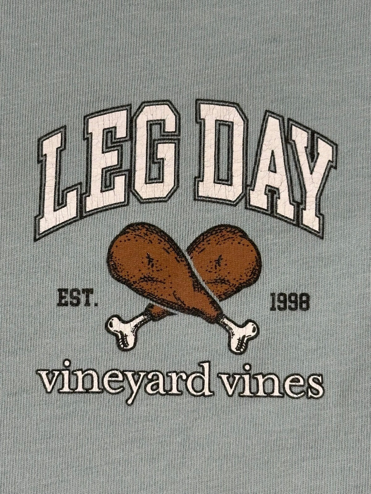 Vineyard Vines Leg Day Chicken Drumstick Long Sleeve T-Shirt Mens Large L