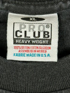 Pro Club Heavyweight Mens T Shirt  Faded Black Blank 100% Cotton Streetwear XL