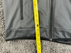 Gerry Mens Full Zip Hooded Grid Fleece Jacket Large Gray Outdoor Zip Pockets