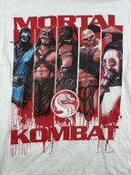 Mortal Kombat T-Shirt Men White Graphic Tee 2011 Warner Bros Sz M