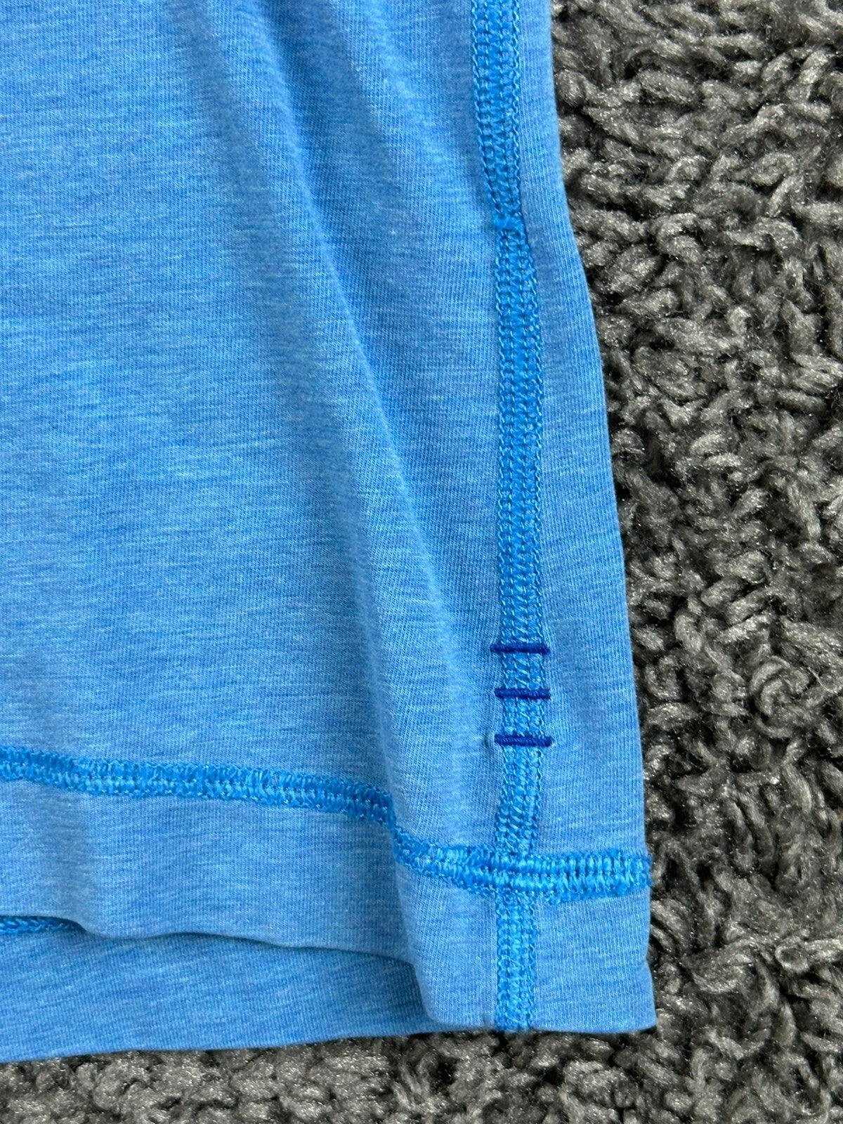 Lululemon Womens Short Sleeve Athletic Shirt Heather Blue Gym Running Tee Sz S