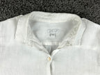 J. Jill Womens White 100% Linen Long Sleeve Button Up Shirt Size S Love Linen