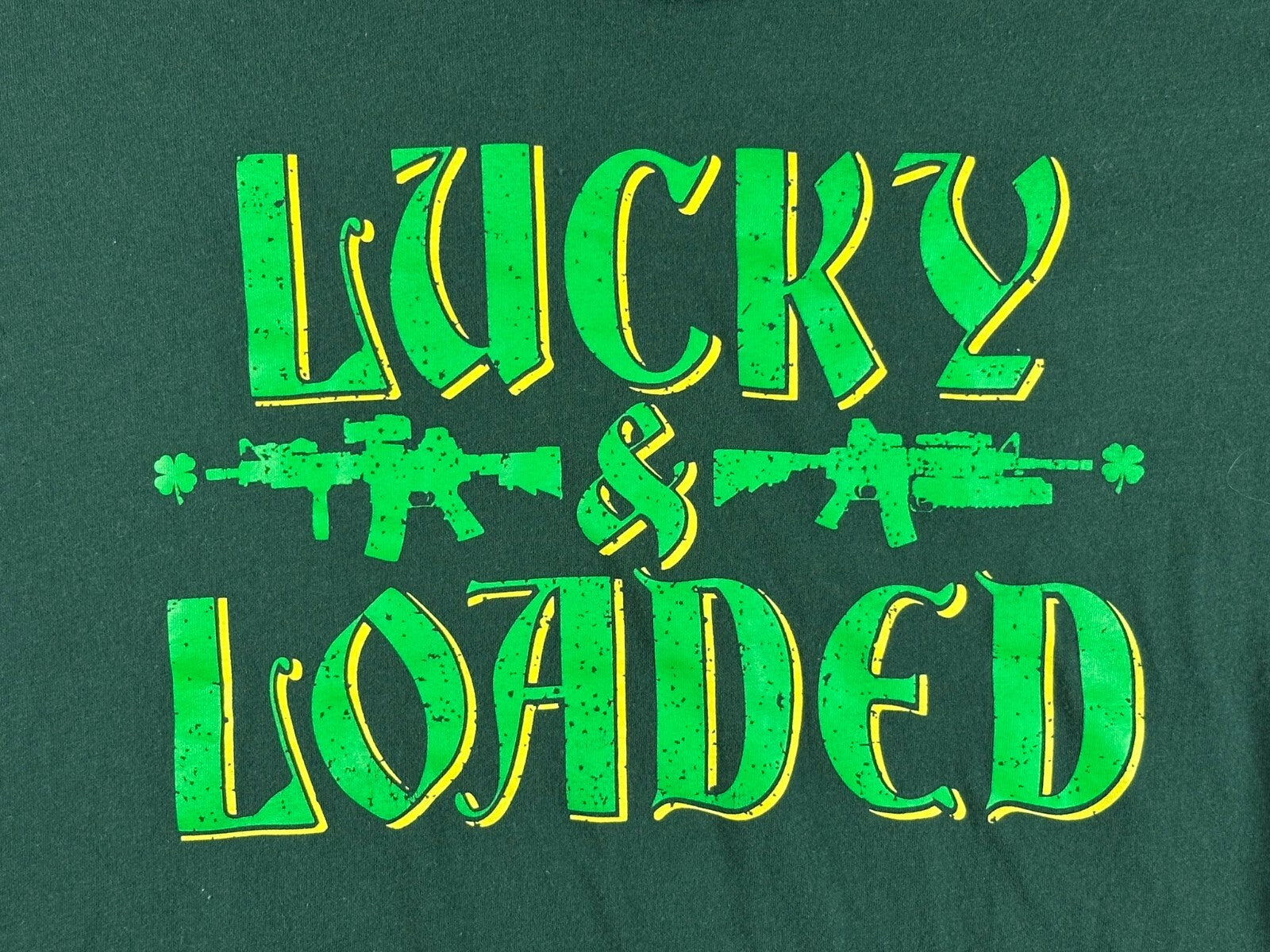 Grunt Style Lucky & Loaded T-Shirt Men Green St Patrick’s Day Graphic Tee Sz XL