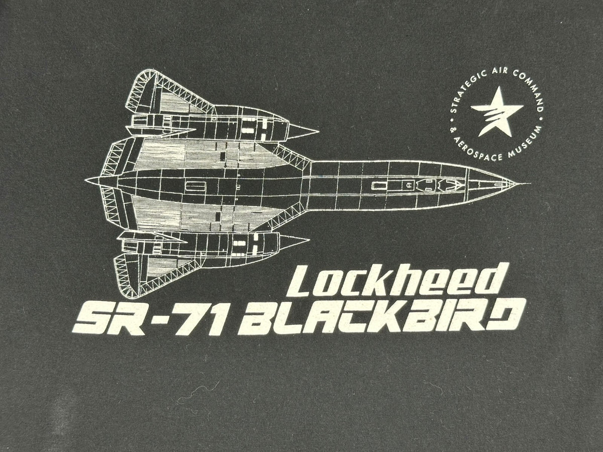 Strategic Air Command Museum Mens M Black Lockheed SR-71 Blackbird Graphic Shirt