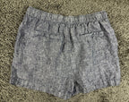 C&C California Womens M Blue 100% Linen Drawstring Pull On Casual Shorts