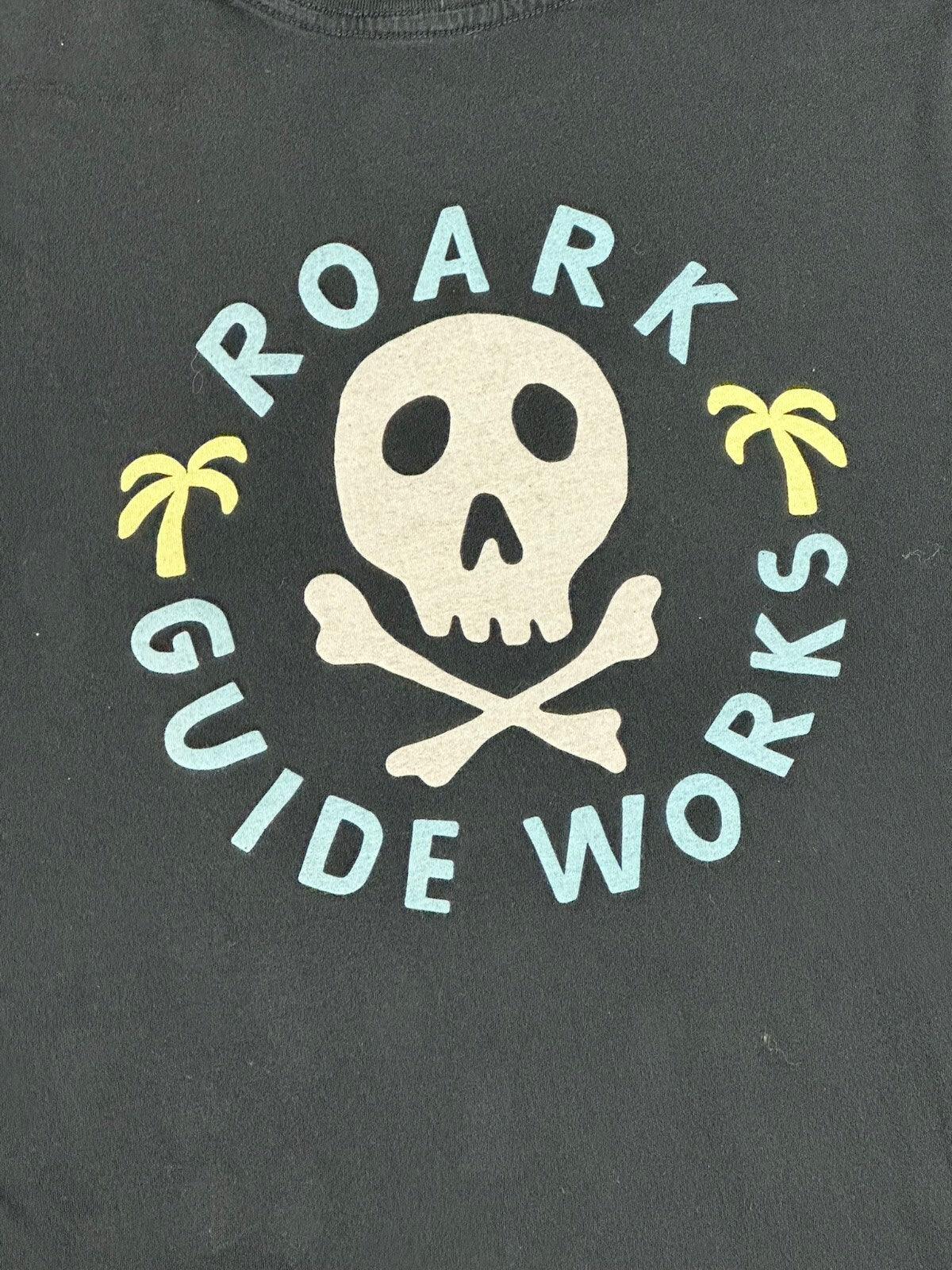 Roark Guide Works Skull Mens Large L Black Short Sleeve Graphic T Shirt Tee