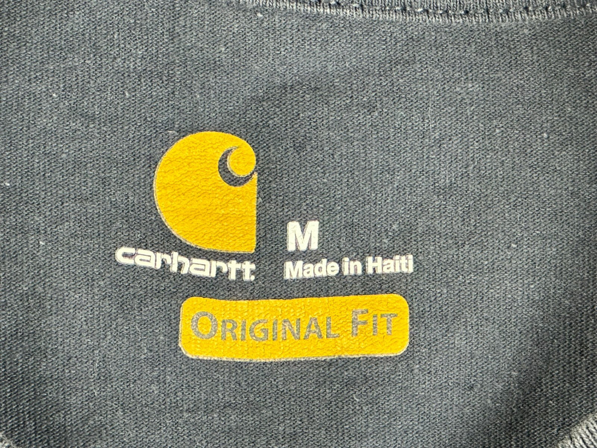 Carhartt x Sworn To Us Pocket T-Shirt Mens M Blue Graphic Flames Old English K87