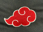 Itachi Uchiha Akatsuki Cloud Embroidered Polo Shirt Black Naruto Shippuden Med