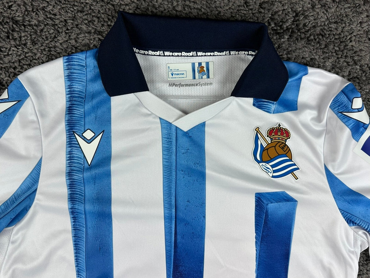 Macron Jersey Mens S Real Sociedad Home Soccer Shirt Blue White
