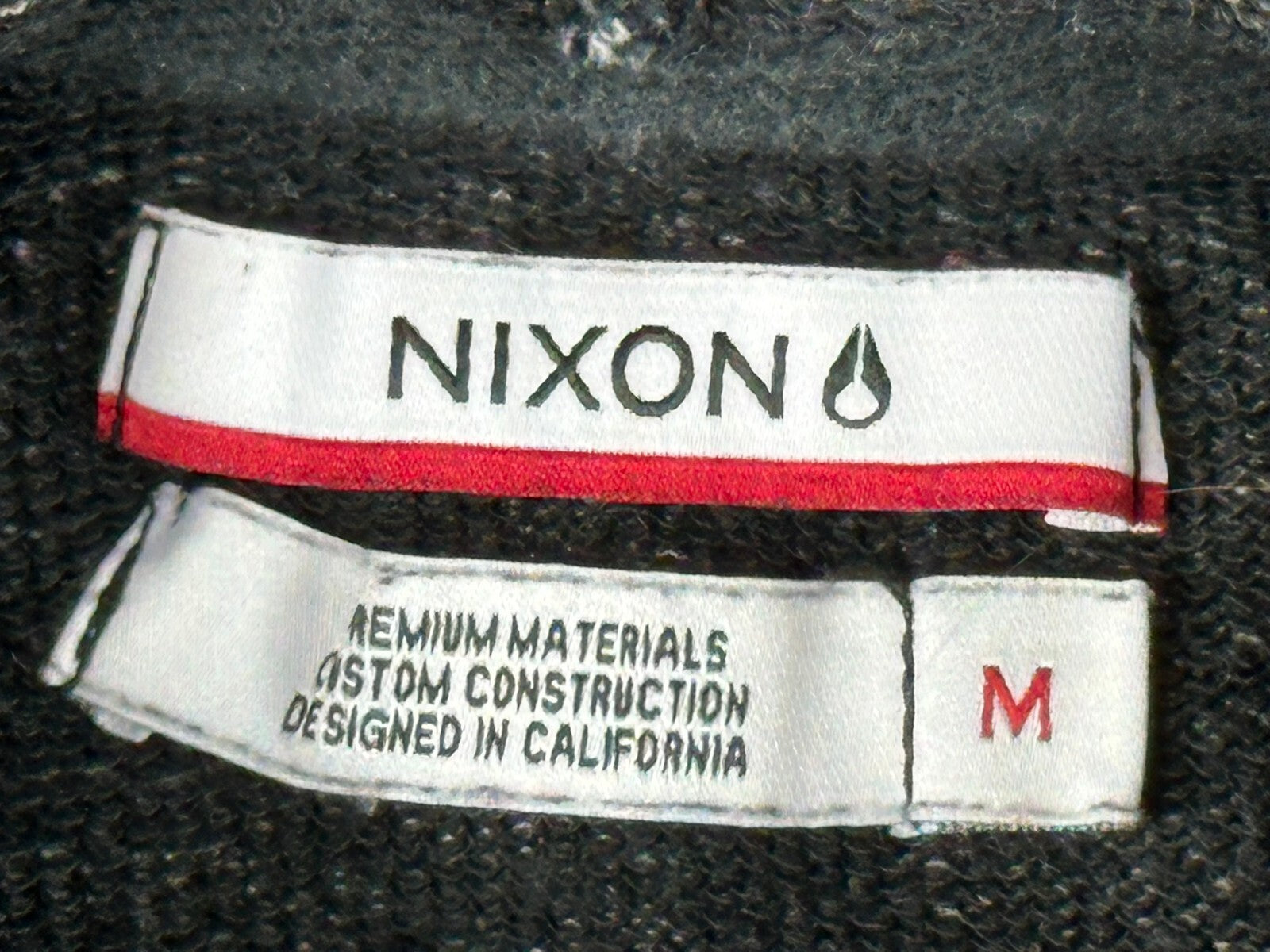 Nixon Press Pullover Hoodie Mens Charcoal Heather Gray Sweatshirt Sz Medium