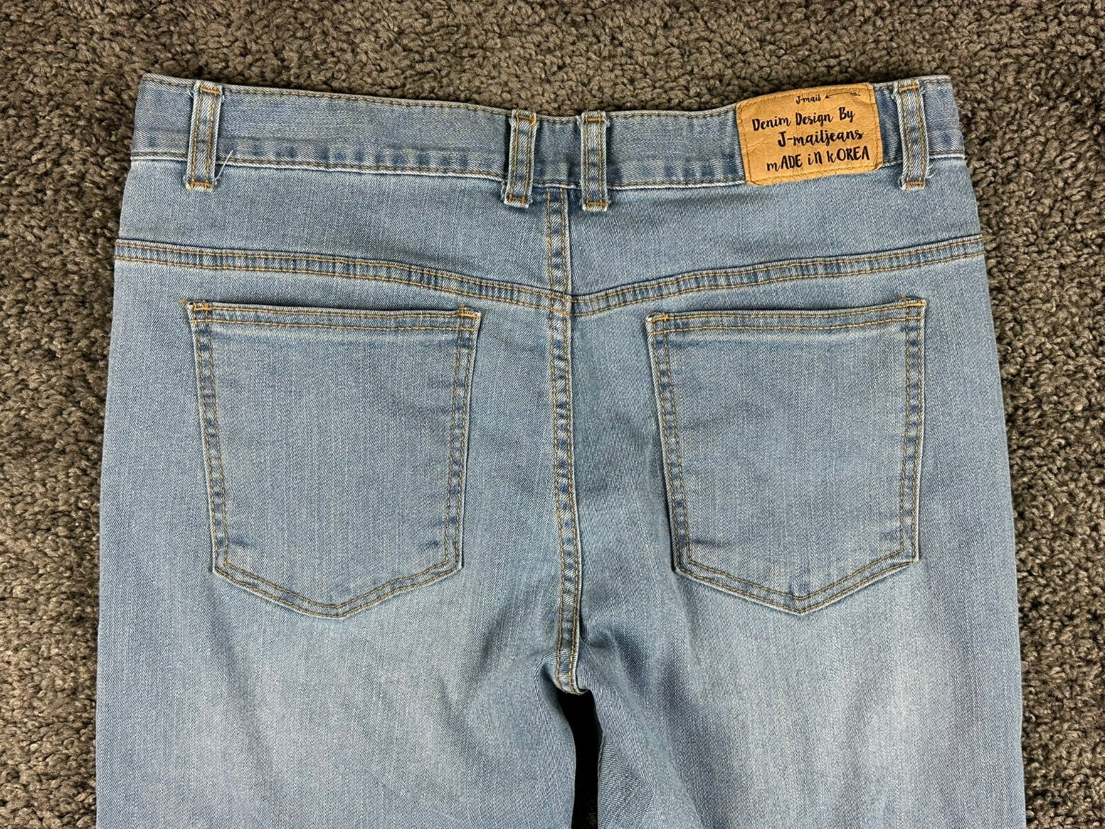 J Mail Jeans Mens Light Wash Straight Leg Stretch Denim Made in Korea Sz 32x32
