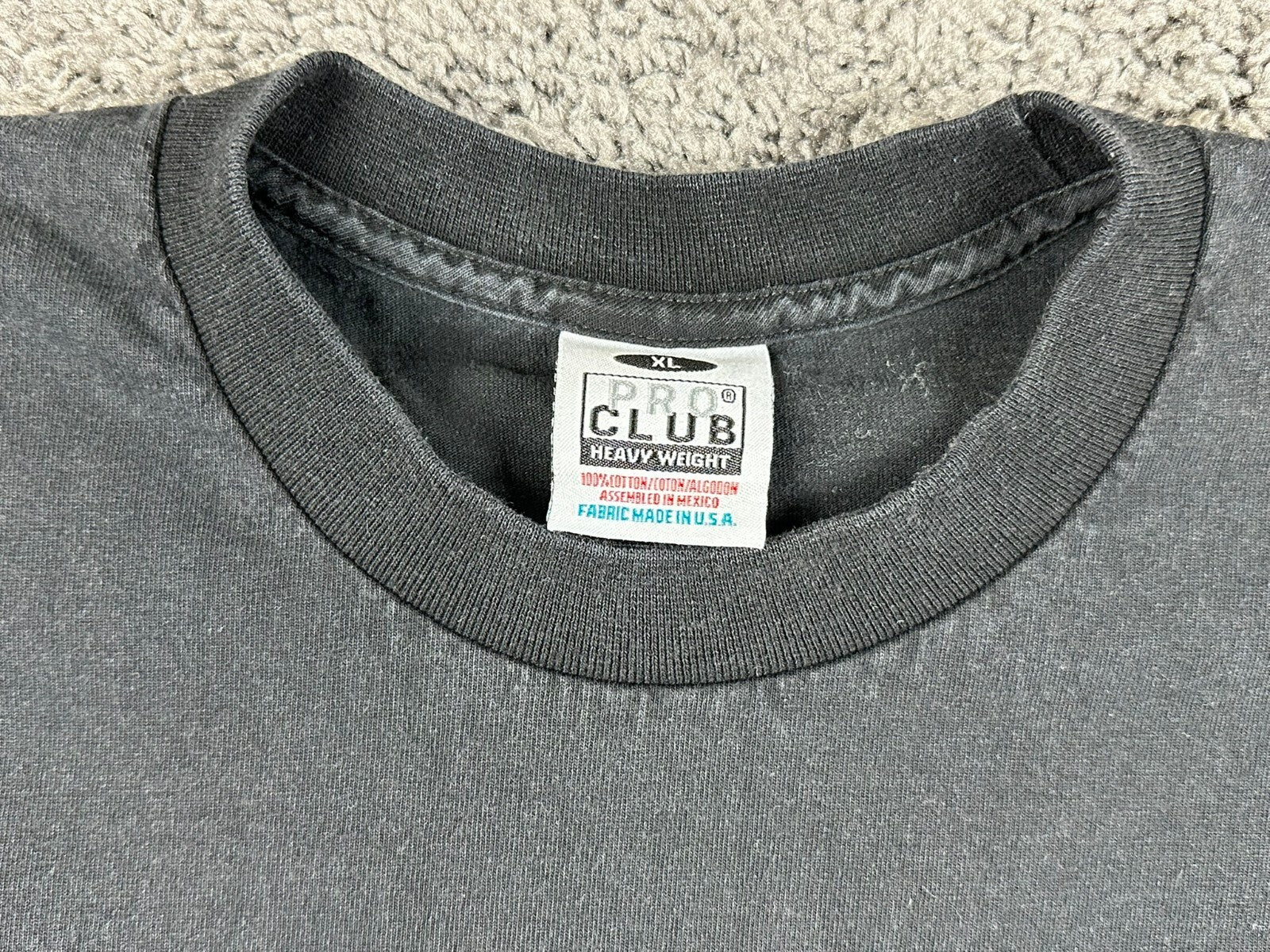 Pro Club Heavyweight Mens T Shirt  Faded Black Blank 100% Cotton Streetwear XL