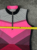 Tail Activewear Womens S Pink Geometric Sleeveless Quarter Zip Golf Top