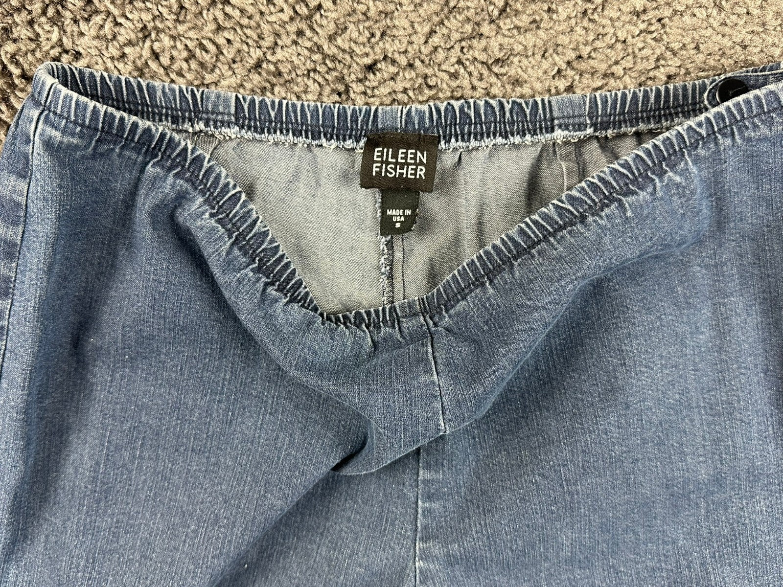 Eileen Fisher Womens Medium Stretch Denim Straight Leg Pants Side Zip