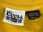 Coors Banquet Mens Sweatshirt Yellow Crewneck Rocky Mountain Beer Graphic Sz M