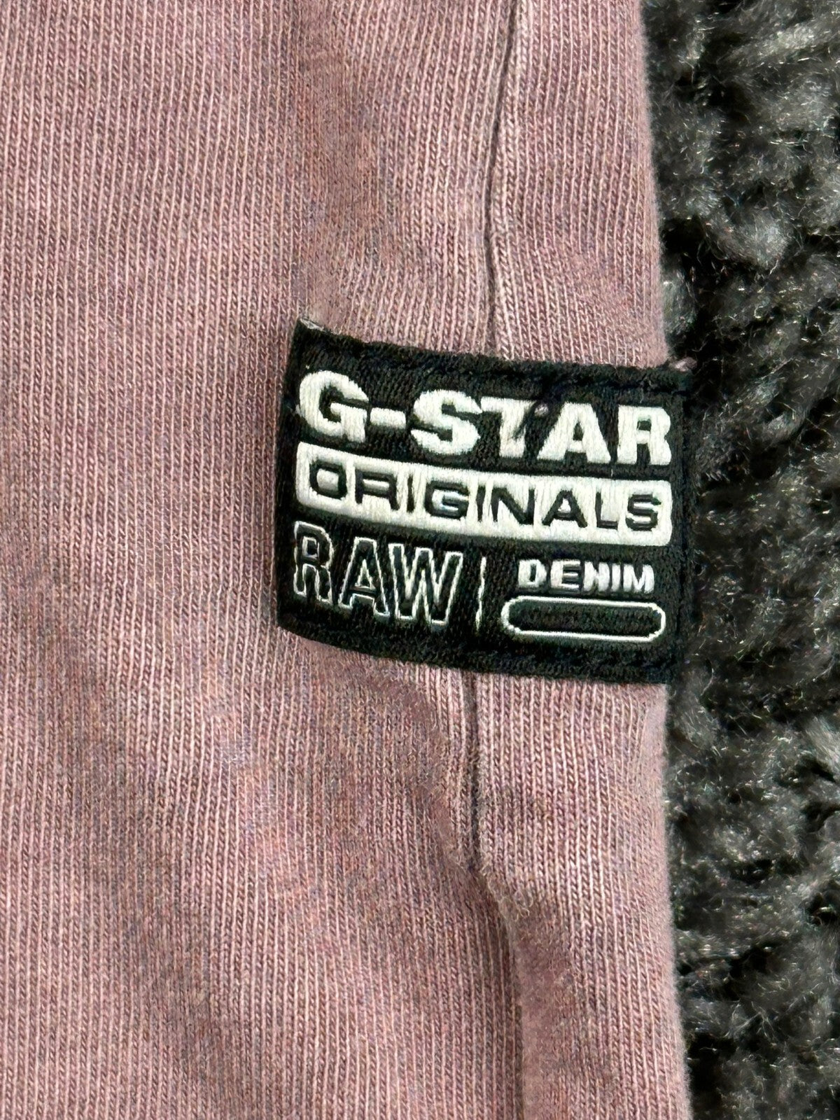 G-Star RAW Lash Men's Extra Large XL Long Sleeve T-Shirt Mauve Curved Hem
