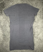 Barefoot Dreams CozyChic V-Neck Shirt Dress Gray One Size Plus Short Sleeve