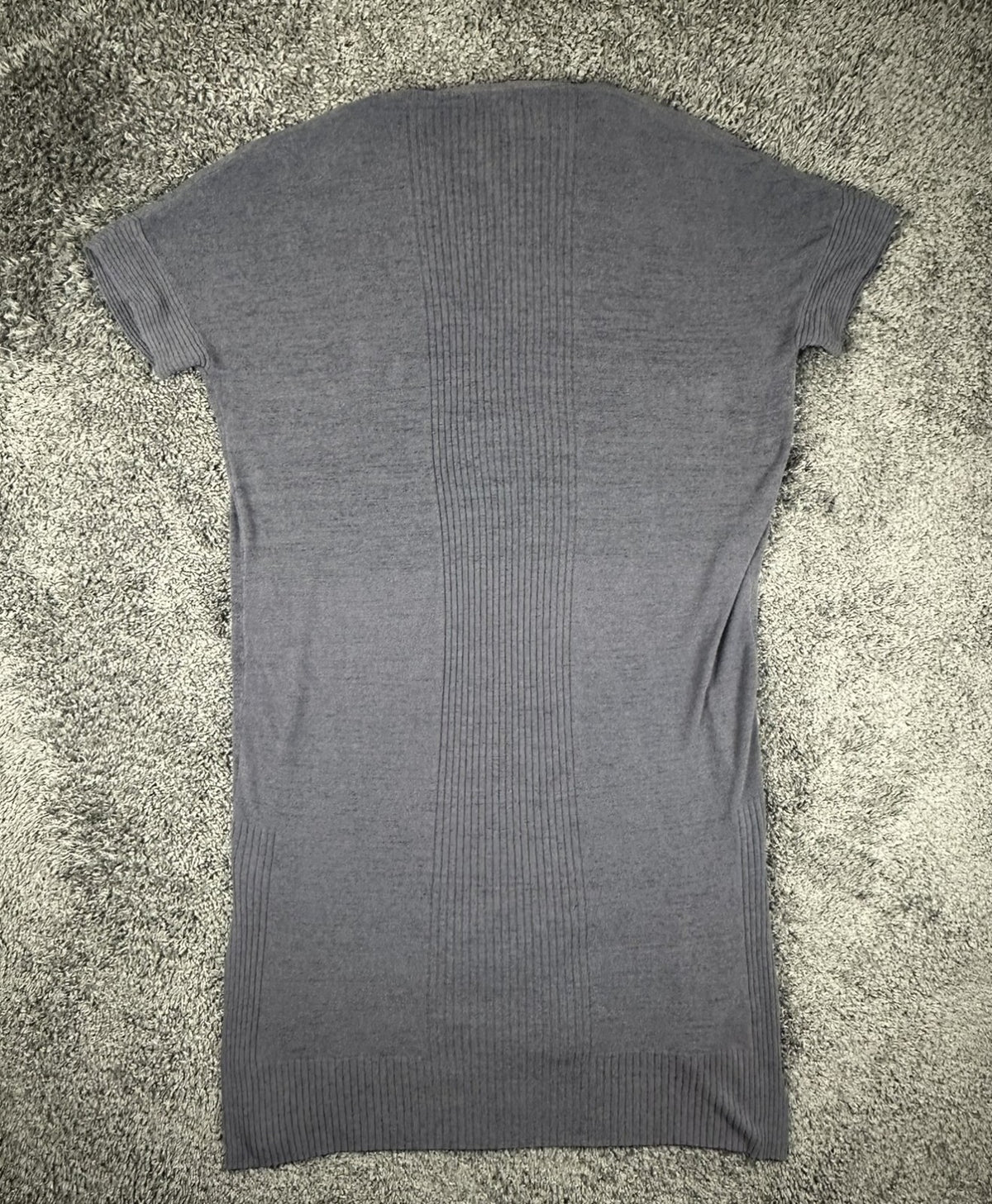Barefoot Dreams CozyChic V-Neck Shirt Dress Gray One Size Plus Short Sleeve