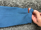 L.L.Bean Fleece Jacket Men Blue Full Zip Waffle Knit Thumbhole Cuffs Sz L
