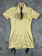 Leg Avenue Girl Scout Cookie Troop Pot Brownie Costume Dress M Tan
