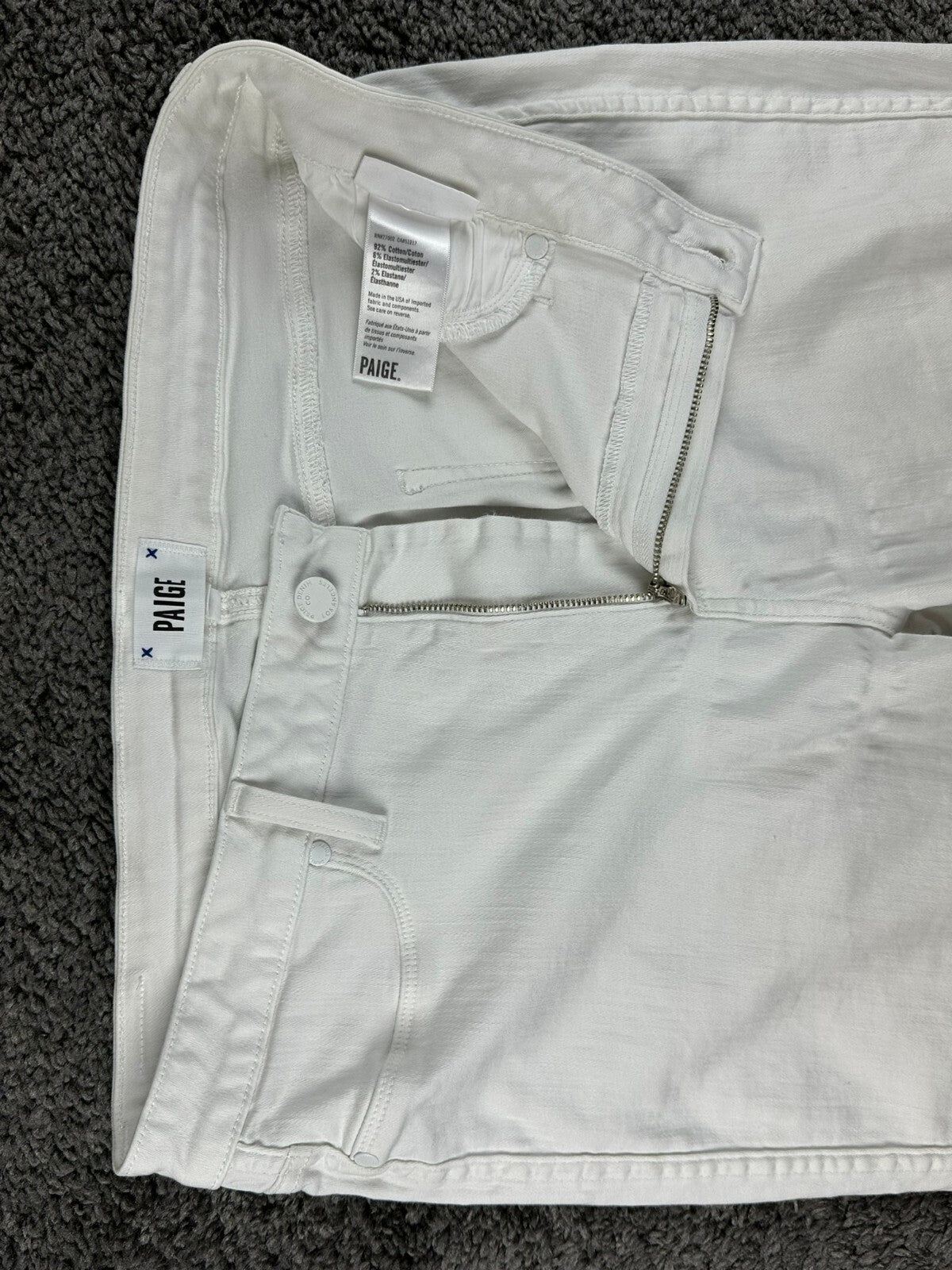 PAIGE Hoxton Ankle Ultra White Skinny Jeans Womens High Rise Stretch Size 32