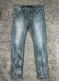 NEUW Denim Mens Iggy Skinny Jeans 31x32 Washed Gray Button Fly Cotton