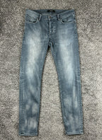 NEUW Denim Mens Iggy Skinny Jeans 31x32 Washed Gray Button Fly Cotton