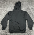 Vintage Hill Made in USA Black Pullover Hoodie Sweatshirt Mens Small Blank