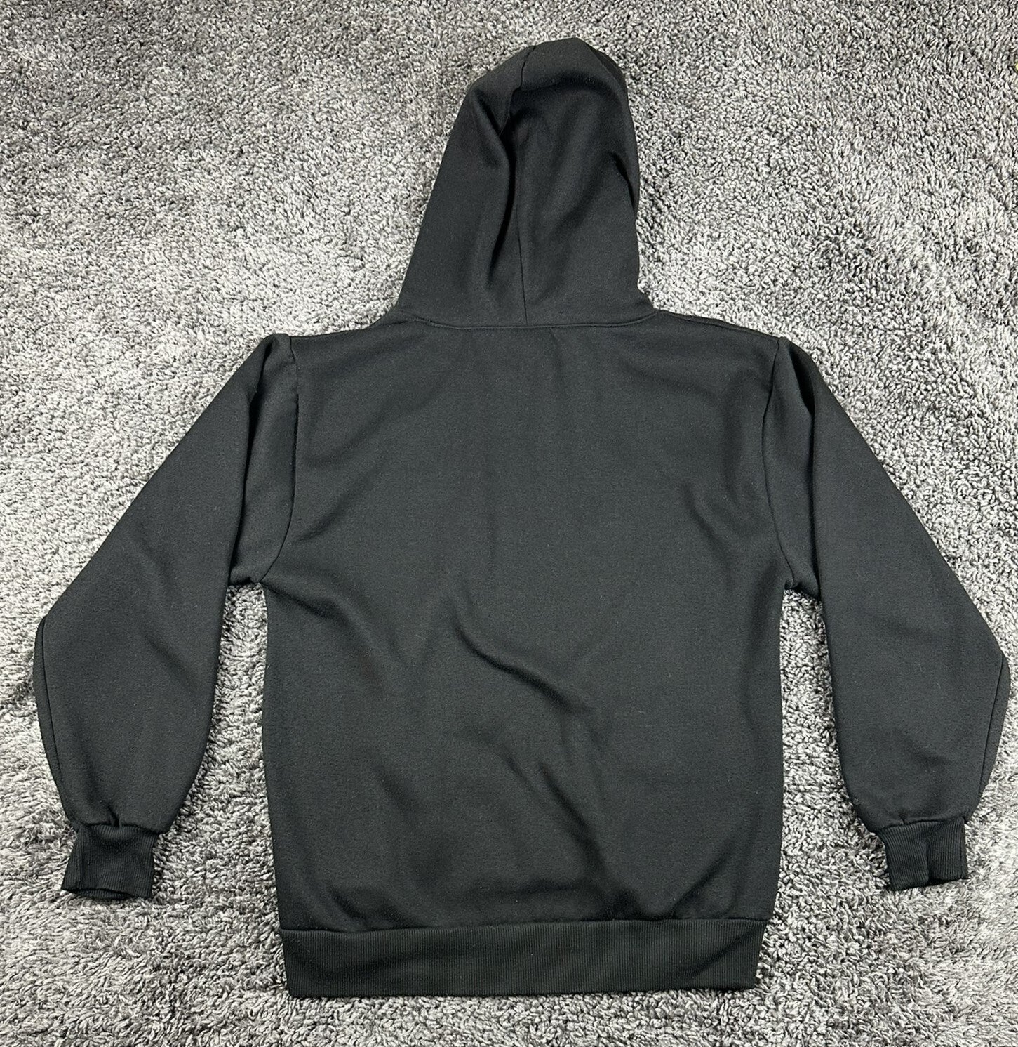 Vintage Hill Made in USA Black Pullover Hoodie Sweatshirt Mens Small Blank