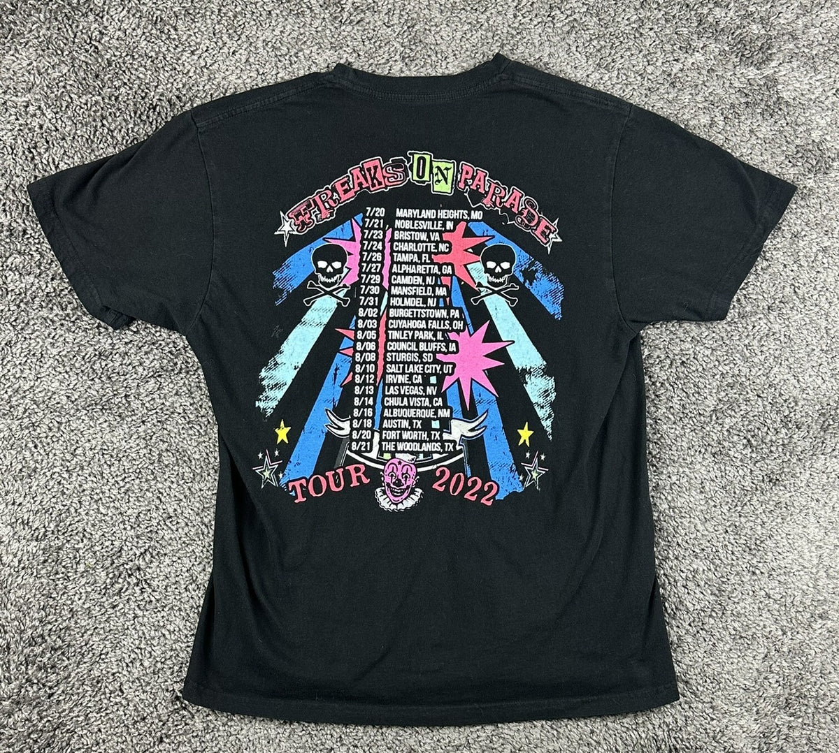 Rob Zombie Freaks on Parade 2022 Tour T-Shirt Mens M Black Concert Merch