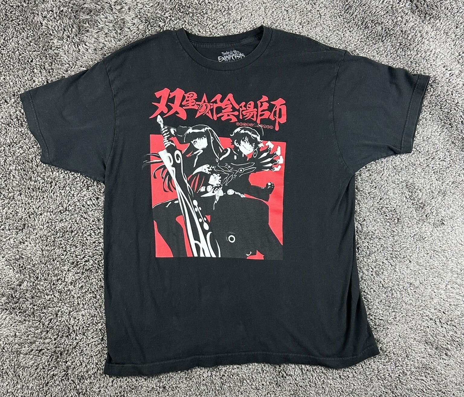 Twin Star Exorcists T-Shirt Mens XL Black Graphic Anime Manga Crunchyroll Tee