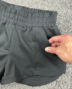 Five Dancewear Shorts Black High Waist Pockets Athletic Dance Workout Sz XS