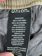 Union Mens M Khaki Stretch Cargo Jogger Pants Zipper Pockets