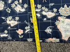 Vintage Hilo Hattie Womens XL Navy Blue Hawaiian Island Map Tank Dress USA