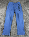 Hollister Mens Blue Straight Leg Fleece Sweatpants Vertical Graphic Logo S