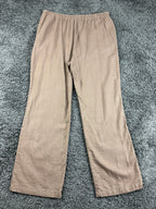 Love Tree Linen Blend Pants Womens Brown Wide Leg Drawstring Casual Beach Sz L