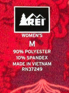 REI Womens Tunic Top Medium Red Floral V Neck Cap Sleeve Stretch Travel Shirt