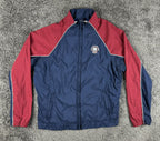 Vintage 90s Jammin Mens L USA Armed Forces Sports Track Jacket Navy Red USA Made