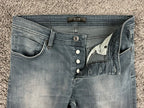 NEUW Denim Mens Iggy Skinny Jeans 31x32 Washed Gray Button Fly Cotton