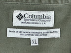 Vintage Columbia Mens XL Olive Green Cotton Safari Field Shirt Epaulets 90s