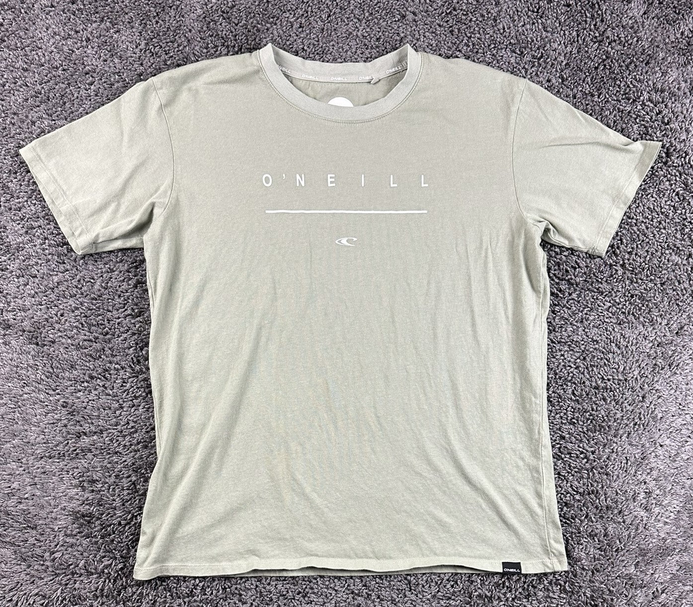 O’Neill Mens Logo Graphic T Shirt Sage Green Cotton Surf Skate Sz Large