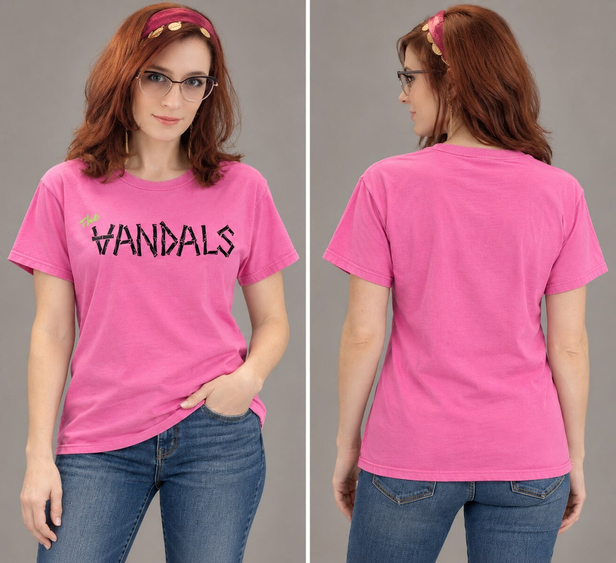 The Vandals Punk Rock Band Pink Graphic T-Shirt Size L
