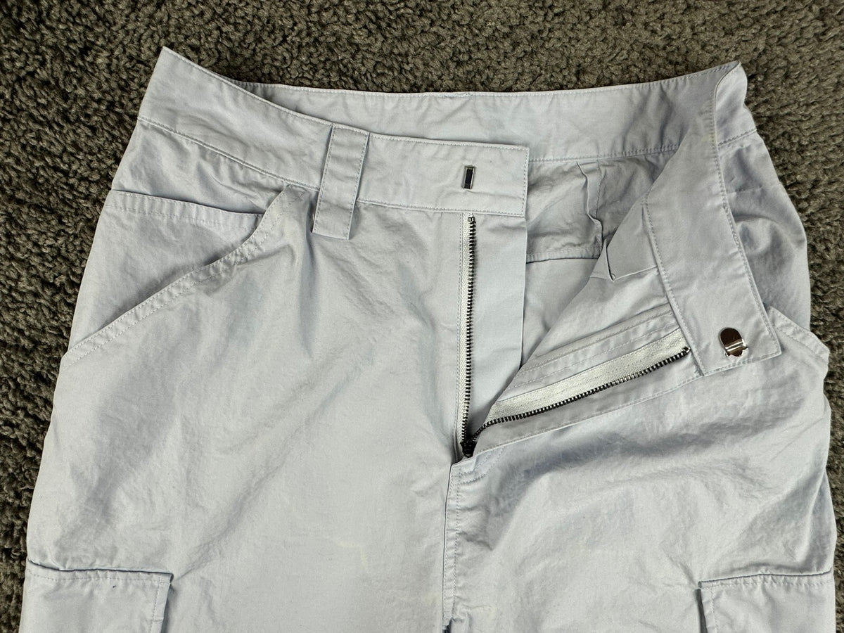 Alexander Wang Womens M High-Waisted Cotton Cargo Pants Light Blue
