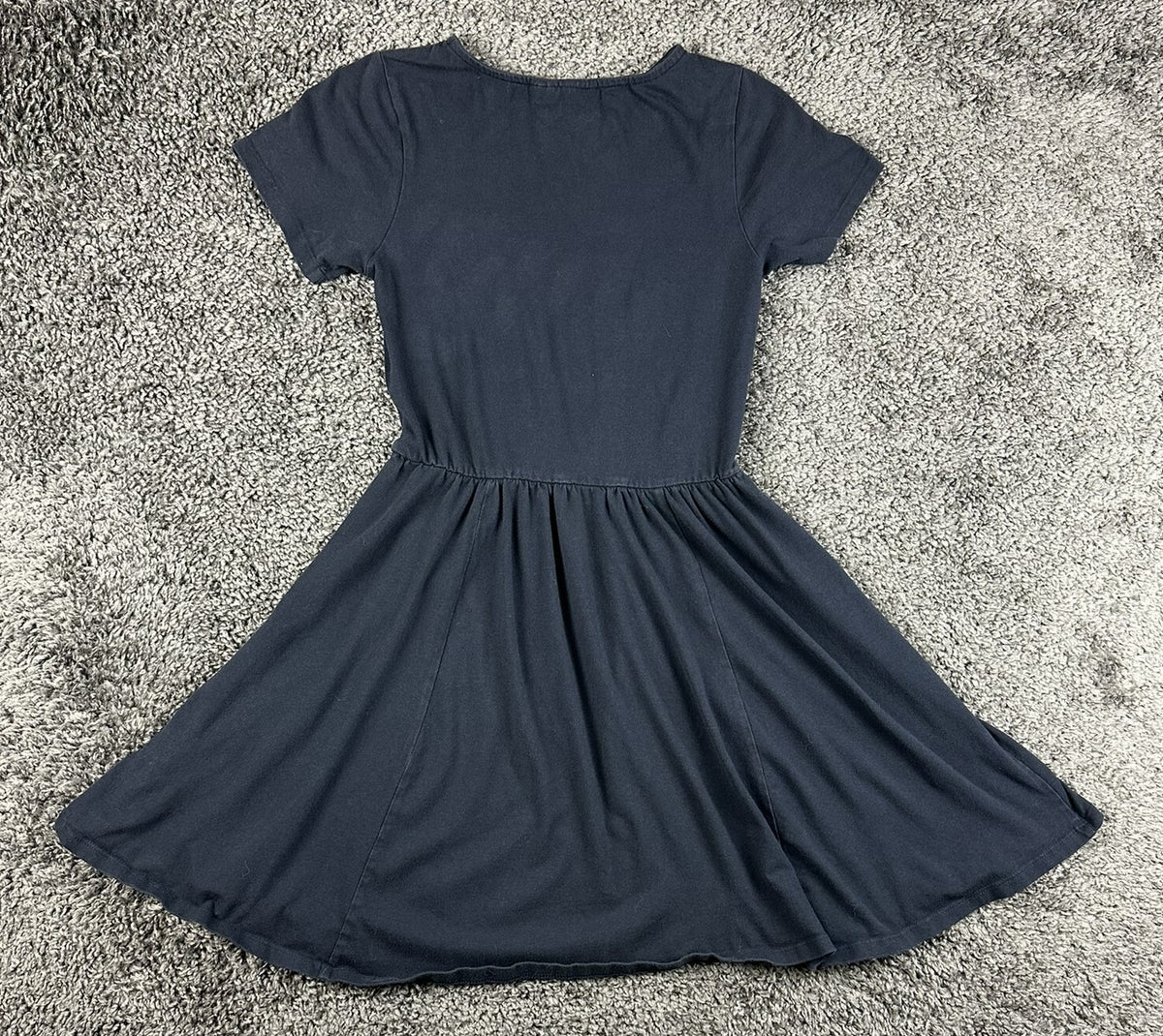 ASOS Womens Size 2 Black Floral Embroidered Fit & Flare Boho Mini Skater Dress