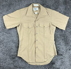 USMC Marine Corps Khaki Short Sleeve Service Shirt Mens DLA Uniform Tan  Size 15