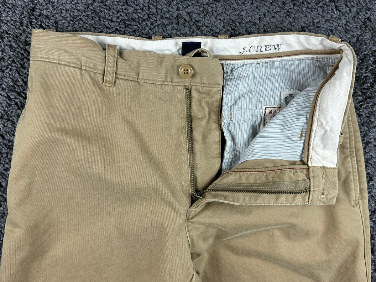 J.Crew Mens 30x32 Khaki Broken In Regular Fit Cotton Chino Casual Pants