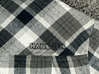 Hang Ten Mens Large L Black Gray Plaid Flannel Hooded Quilted Lined Jacket
